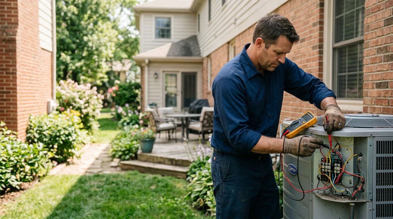 HVAC technician working near Omaha, AR